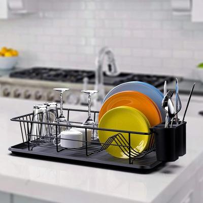 China Sustainable Dish Drying Rack Packism Dish Rack With Drain Panel Utensil Rack, Anti Rust Dish Drainer for sale