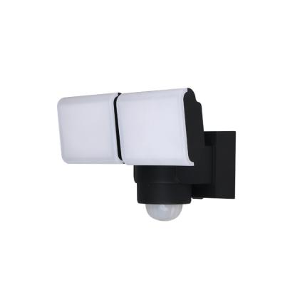 China Outdoor Sensor IP44 LED Floodlight Yard Black All In One Motion Sensor Wall Lights for sale