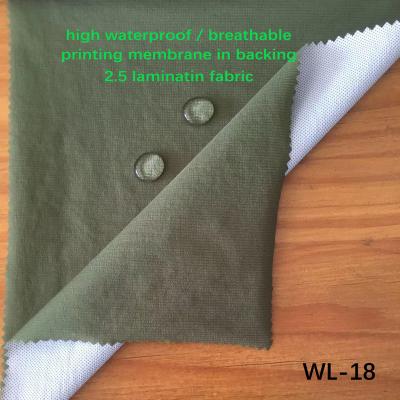 China Waterproof WL-18, lamination polyester fabric Full dark and soft hand feel with waterproof / breathable high-quality for sale