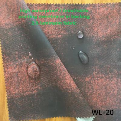 China Waterproof W-20, 2,5 layer Functional fabric high water proof / breathable for outdoor garment for sale