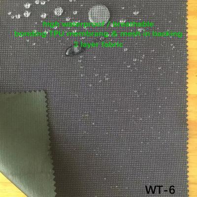 China Waterproof WT-6, Nylon and polyester fabric bonding with TPU for outdoor jacket and trousers for sale