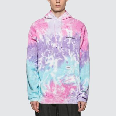 China Autumn Printed Fashion 100% Cotton Anti-Shrink Sleeve Long Thick Casual Mens Tie Dye Hoodies Men for sale