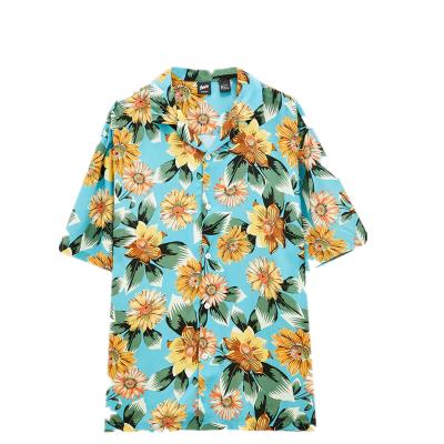 China Breathable Summer Shirts Men Custom Printed Casual Short Sleeve Plus Size Mens Hawaiian Shirts for sale