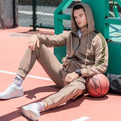 China Breathable Tracksuit For Men Hoodie Suit Side Stripe Top Elastic Jogging Casual Tracksuit for sale