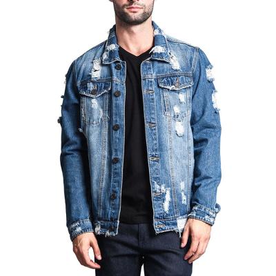 China 2019New Arrival Wholesale QUICK DRY/Summe Spring Distressed Denim Jacket For Men for sale