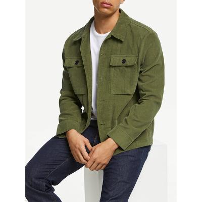 China 2019 Wholesale QUICK DRY Solid Olive Green Spring Button Cotton Jacket For Men for sale