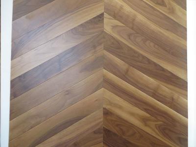 China American walnut Chevron parquet engineered wood flooring; Chevron in American Walnut wood flooring for sale