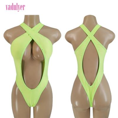 China Place Vadulyer Wholesale Exotic Dancewear Monokini Rhinestone Set Outfits Stripper Exotic Designer Outfit for sale