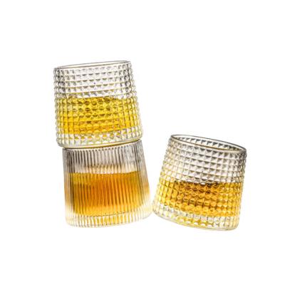 China Whiskey glasses Wholesale special design top-turning transparent wine glass bottle tea cup wine whiskey cup liquor glass for sale