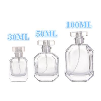 China Wishing Luxury Wholesale 30ml 50ml 100ml perfume bottle glass bottle Square Spray Glass Packaging Perfume Bottle for sale