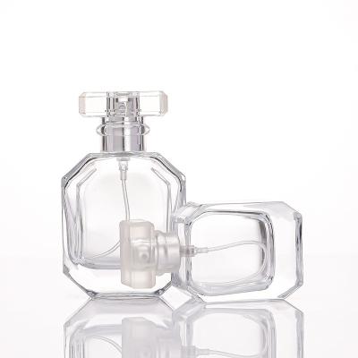 China Wishing Free Sample Wholesale 50ml 100ml Clear Square Custom Spray Luxury Empty perfume bottles 30 ml glass spray for sale