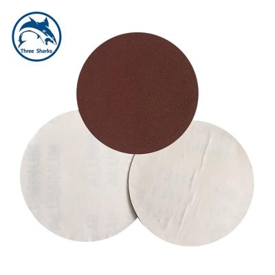 China Wholesale sandpaper 125mm red alumina sandpaper abrasive alumina sandpaper-4 5 inch round sandpaper for sale