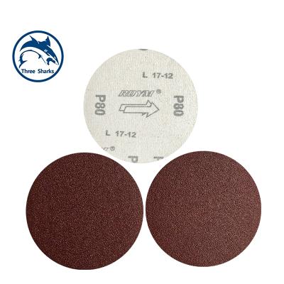 China 5 Inch Polish Assembled Red Sandpaper 125m Alumina Sandpaper Round Sandpaper Disc For Ood Polishing for sale