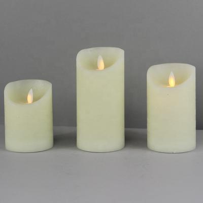 China Luxury Flickering Flameless Battery Operated Pillar Wax Massage Dance Led Candle for sale