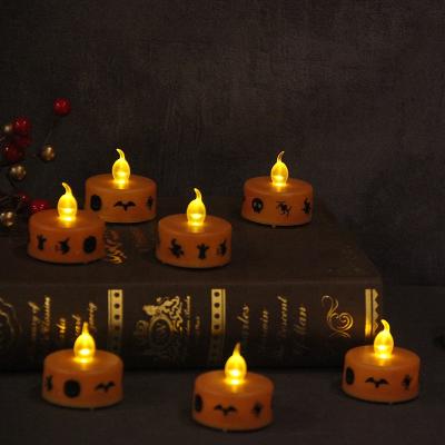 China Set of 4 Christmas Party Decor Feature Battery Operated Flameless Halloween LED Plastic Tea Light Flameless for sale