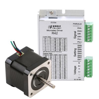 China Rtelligent 42*42mm DC24-48V 1.8 Degree 0.68 N.M Driver Locating Bipolar Stepper Kit 2 Phase NEMA 17 Power Stepper Motor Driver Set for sale