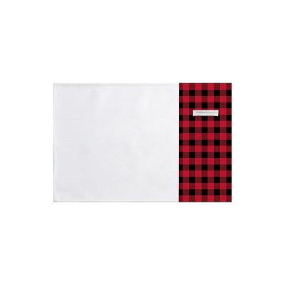 China Wholesale Blank Table Mat Buffalo Plaid Placemat 300GSM Canvas/Cotton Sublimation Christmas for sale