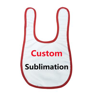 China Wholesale White Blank Custom Baby Bibs Plain BPA Polyester Sublimation Baby Bib Blank for sale