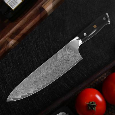 China Damascus Inch Chef's Kitchen Butcher Knife High Carbon Steel 8 10CR15MOV Group of Ten Stocked Handle for sale