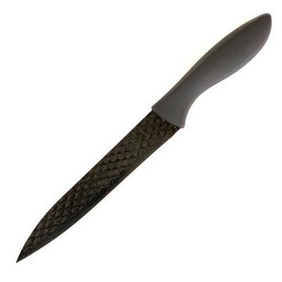 China Dwarfsmith Viable High Quality Hot Sale In European Zmazon Diamond Pattern Stainless Steel Slicer Knife With Black ABS TPR Handle for sale