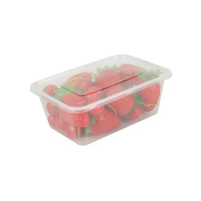 China Eco-Friendly Microwavable PP Disposable Plastic Clear Food Box Packaging Food Box Plastic Takeout for sale