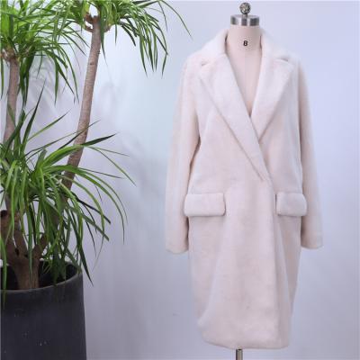 China New Style High Quality Custom Made Cheap Warm Winter Artificial Fur Long Coated Anti-Wrinkle For Women Faux Fur Quilting Mink Shell Casual for sale