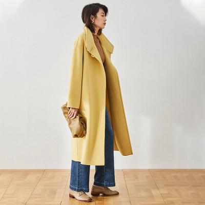 China Wholesale Anti-wrinkle Loose Over The Knee Wool Anorak Outwear Overcoat Cashmere Coat Ditch Face Doubles Long Wool Women for sale