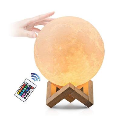 China Amazon ebay hot selling Blue tooth 3D print creative gift USB LED Night Light 3d moon lamp for sale