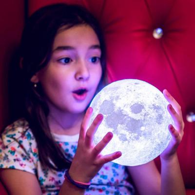 China 16 colors Blue tooth 3D LED Magical Moon Night Light White Moonlight Table Desk Moon 3d night lamp wholesale for sale