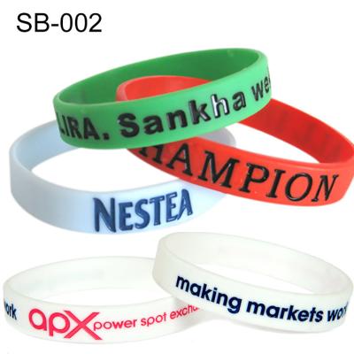 China Silicone Wristbands With Debossed Colour Fill Logo for sale