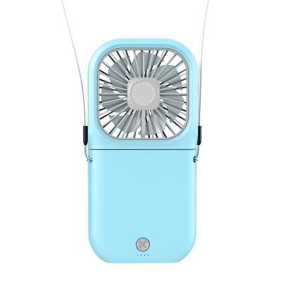 China Foldable Neck Fan Handheld Mini Fan 3 in 1 USB Rechargeable Fan with Flashlight and Charging Power Bank Foldable Neck Fan for Home and Outdoor for sale