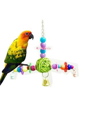 China Hot Viable Parrot Rattan Ball Toy Pet Supplies Parrot Bird Bell Rattan Ball Parrot for sale