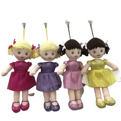 China Cartoon Toy Custom Plush Rag Dolls With Long Dress Hair Cloth Doll Plush Rag Dolls for sale