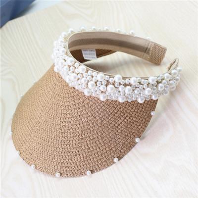 China Picture Parasol Sun Block Sun Hat Hollow Hat Pearl Cap for sale