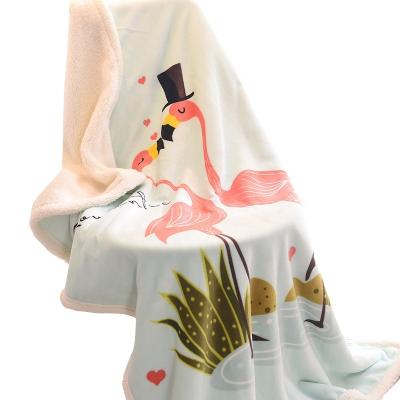 China Anti-static Custom Logo Printing Children's Cartoon Blanket Fleece Flannel Fleece Baby Coral Blanket for sale