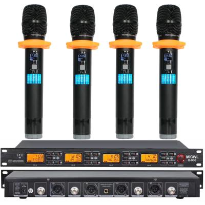 China MiCWL Microphone G900 Karaoke System 4 Stage Wireless Handheld Audio Performance 240 Channel Adjustable Extended Microphone Range for sale