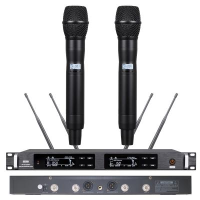 China Dual Beta87 Mic Digital Wireless Karaoke Microphone System Handheld 300CH 500M Range UHF Handheld True High-End Diversity UHF Microphone Sale UR24D for sale