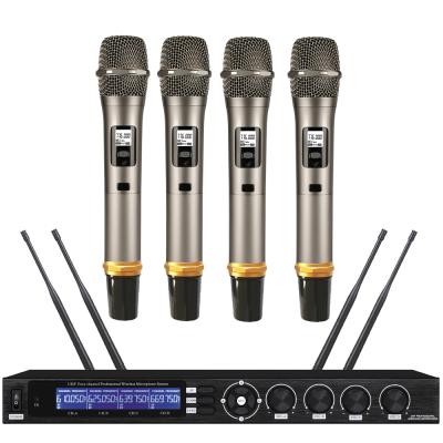 China MiCWL 4x100 4 Channel Wireless Handheld Microphone Digital Headset KTV DJ Karaoke Microphone System SKM6000 for sale