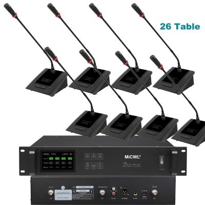 China MiCWL Digital Microphones 26 Desktop Microphone Conference System Wireless Array With 1 Chairperson 25 Delegate Meeting Room Gooseneck Desk MIC for sale