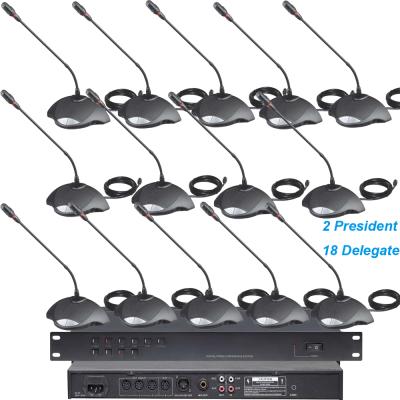 China Integrated Desktop Microphones CCS900 Speaker Sound 20 Table Top Gooseneck Conference Microphone System With 2 Speaker 18 Delegate Mic Unit Desktop for sale