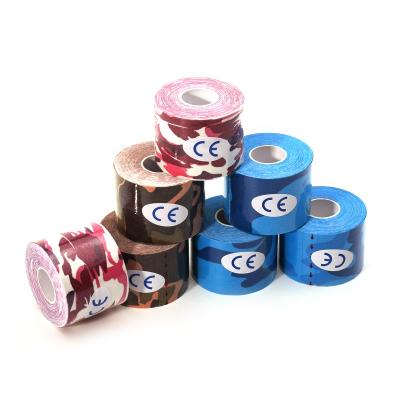 China Unisex Colorful Kinesiology Tape Gym Cotton Kinesiology Tape Camouflage Elastic Sticky Color for sale