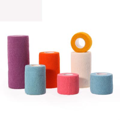 China Unisex Elastic Cotton Adhesive Tape Suitable For Sports Wrists And Ankles Exercise Band Strong Elastic Roll for sale