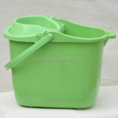 China Sustainable Household 16L Plastic Cleaning Bucket With Small Wheel for sale