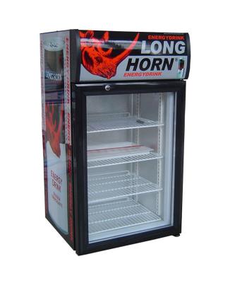 China 68L nevera pantalla monster energy drink display refrigerators with top lampbox SC68B for sale