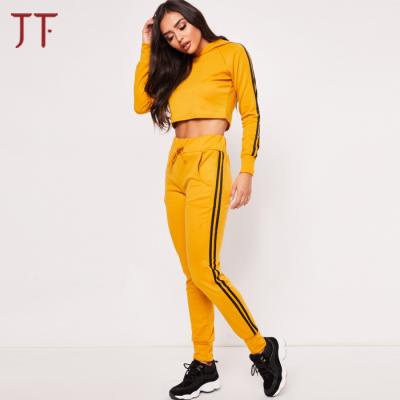 China Antibacterial Cotton Thick Sportswear Cultivated Bottoms Women Hoodies And Sweatshirts Yellow Tracksuit for sale