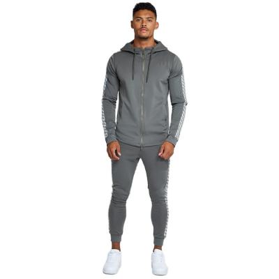 China Custom Wholesale Anti-UV Logo Embroidery Slim Fit Gym Mens Hoodie And Jogger Sportswear Tracksuit for sale