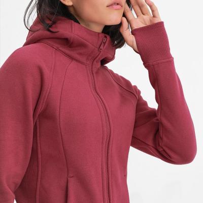 China 2021 Latest Fashion Tops Design Hoodie Anti-pilling Custom Tracksuits Women Winter Active Wear Zipper Up Sports Jacket for sale