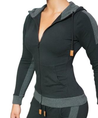 China Custom sexy women apparel sports gym wear anti-pilling hoodie wholesale sporty workout jacket for sale