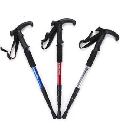 China Durable Realsin 4 Sections Aluminum Alloy Fast Lock Telescopic Trekking Pole Older Walking Stick for sale