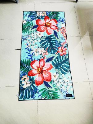 China Wholesale printed summer flower recycled beach towels microfiber printed beach towel sand free waffle beach towels for sale